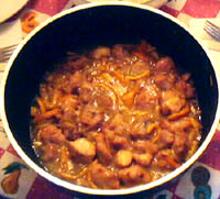 Pollo con cortezas de mandarina