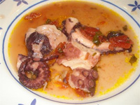Pulpo ahogado en su agua