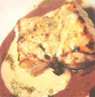 Rape asado con salsa de vino