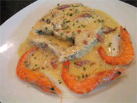 Rape con langostinos y almejas