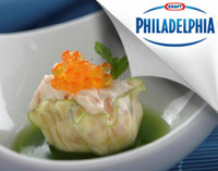 Raviolis de manzana con Philadelphia de Salmón