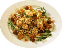 Revuelto de ajos frescos con gambas