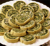 Rollitos de espinacas y queso fundido