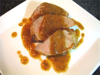 Solomillo con salsa agridulce de kiwi