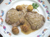 Solomillo de ternera con salsa de castañas