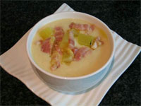 Sopa fría de calabacín sabor a bacón