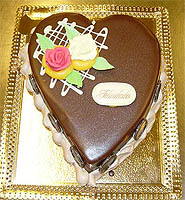 Tarta de corazón de San valentín