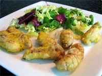 Tempura de huevas de merluza