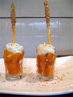 Vasitos de calabaza y gorgonzola